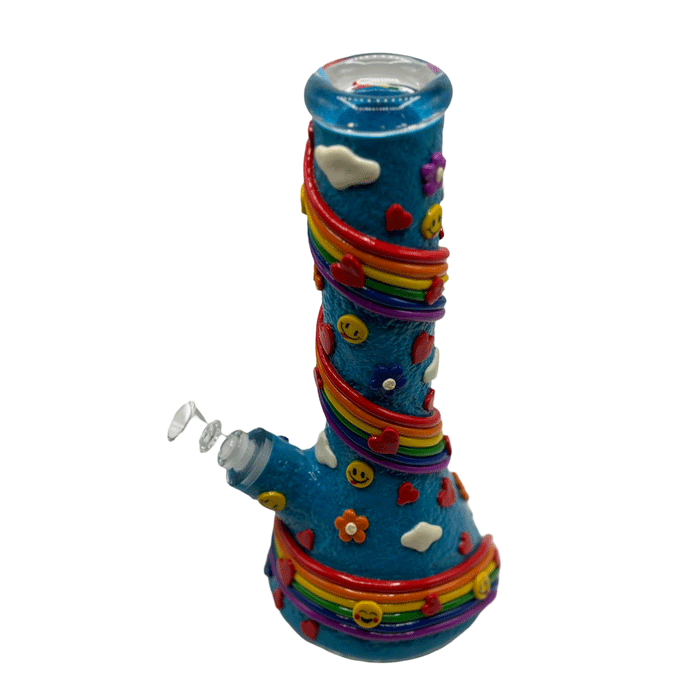 Candy Rainbow Bong CLAY AND Glass BONG Water Pipe