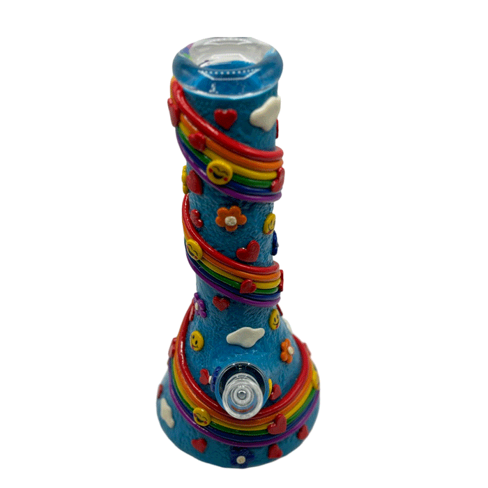 Candy Rainbow Bong CLAY AND Glass BONG Water Pipe