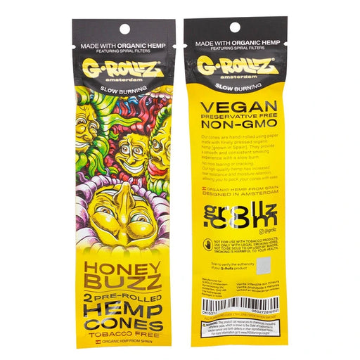 Two G-Rollz 'Honey Buzz' pre-rolled hemp cones