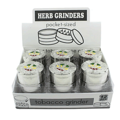 Herb Grinders Metal GRINDER Silver Rasta Leaf