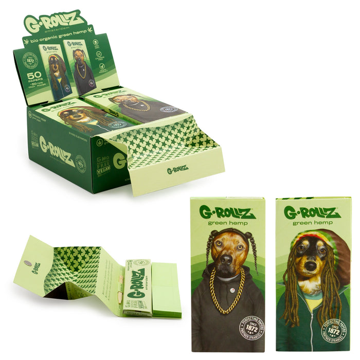 G-Rollz | 'Vegas Pop' - Organic Hemp Extra Thin - 50 KS Slim Papers + Tips & Tray