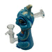 Star Wars-themed Yoda water pipe in blue, made of glass and clay.