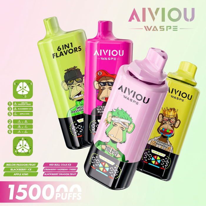 AIVIOU WASPE 6-in-1 Disposable Vape – 150,000 Puffs