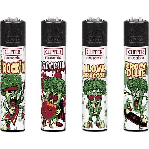 BROCCOLI Clipper Lighter Collection featuring colorful, reusable lighters