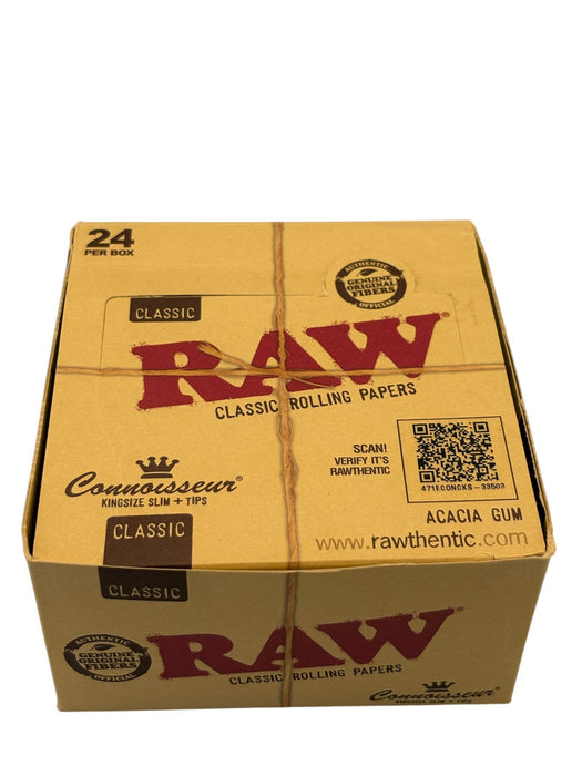 Classic Connoisseur King Size Slim Rolling Papers with Tips Full Box in Yellow colour