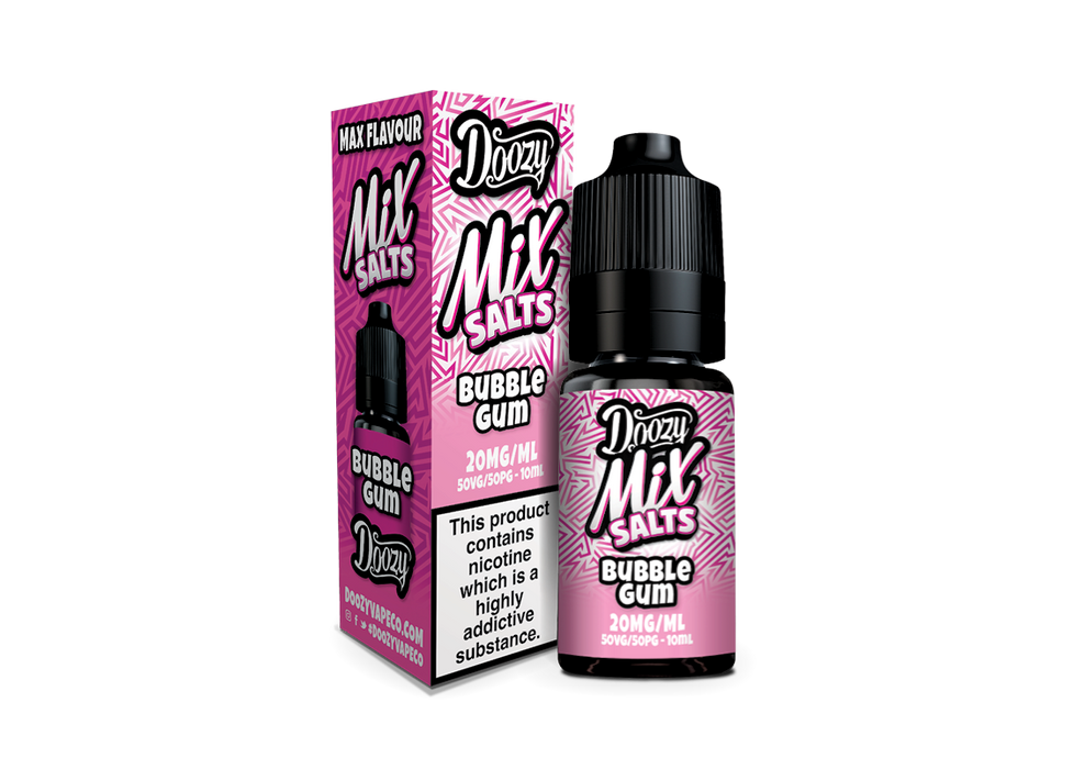 Bubblegum flavoured Doozy Mix Salts Nic Salt in Pink