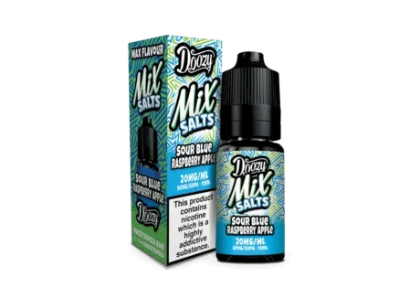Doozy Mix Salts Sour Blue Raspberry Apple 10ml e-liquid bottle.