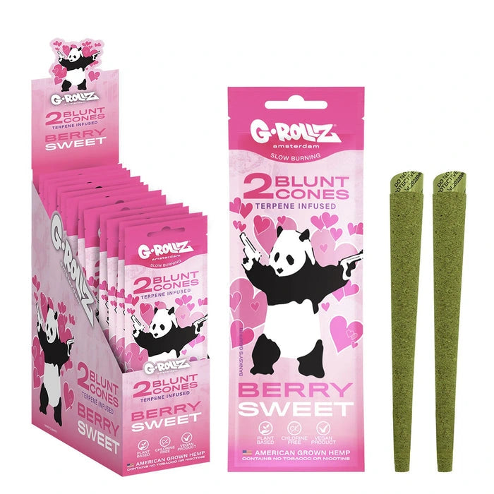 G-Rollz Banksy Graffiti Berry Sweet pre-rolled cannabis joint with colorful graffiti-style packaging.