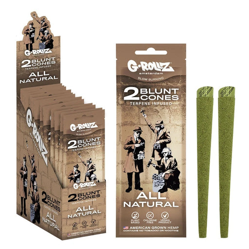 G-Rollz Banksy’s Graffiti edition containing two all-natural pre-rolled hemp cones