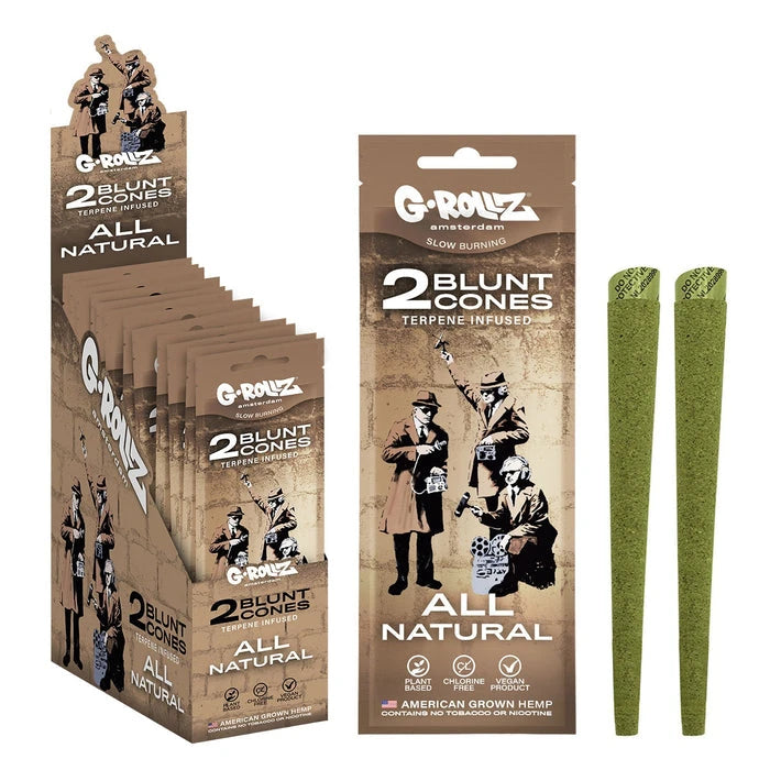 G-Rollz Banksy’s Graffiti edition containing two all-natural pre-rolled hemp cones