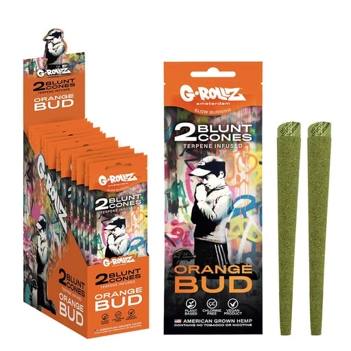 G-Rollz Banksy Graffiti Orange Bud Hemp Cones, 2 pack, pre-rolled cones with orange bud flavour