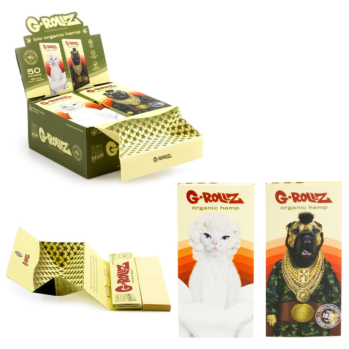 G-Rollz Diamond T Organic Hemp Extra Thin Slim Rolling Papers with Tips