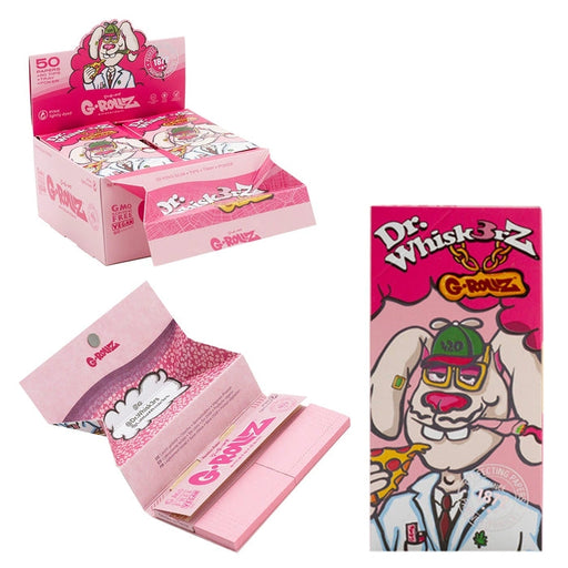 G-Rollz Dr Whiskerz Lightly Dyed Pink King Size Papers with Tips and  Tray
