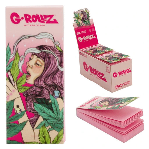 G-Rollz Collector Mushroom Lady   rolling filter tips in  pink design