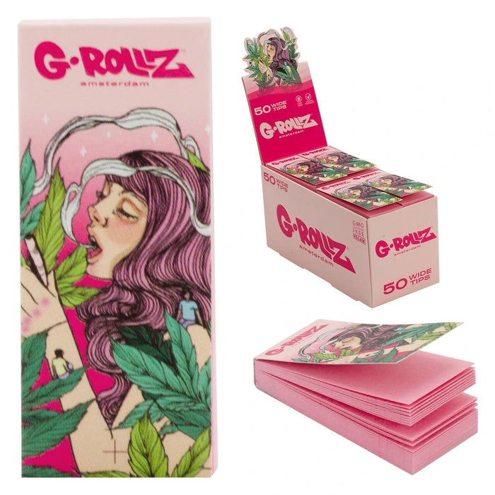 G-Rollz Collector Mushroom Lady   rolling filter tips in  pink design