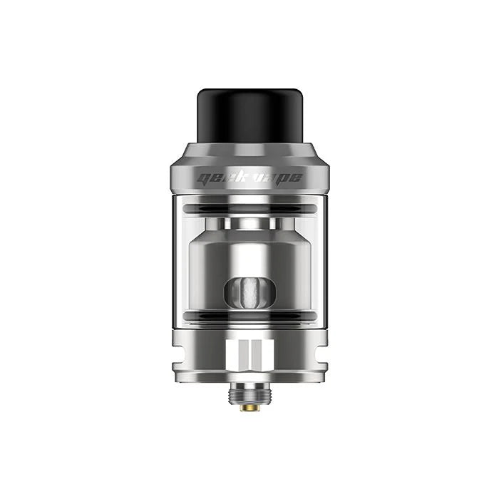 Geekvape Obelisk Tank in silver with top-fill and leakproof design.