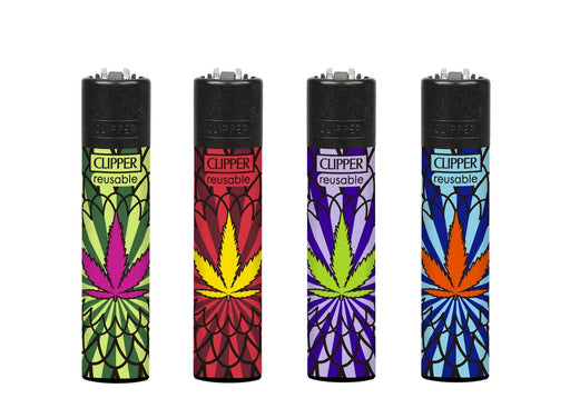 HYPNOTIQ LEAVES Clipper lighter collection featuring colorful leaf designs