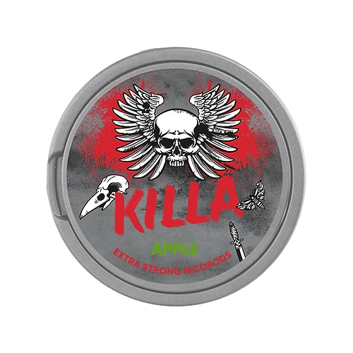 Killa Apple nicotine pouches can with fresh apple flavor