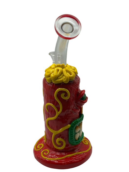 Handcrafted 3D Monster Face Glass Water Pipe – Artistic Collectible with Bold Colors