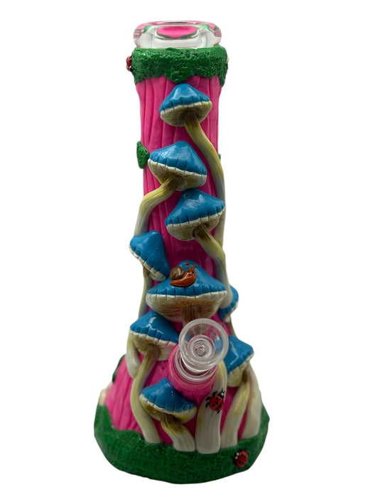 Mushroom-themed Glass Water Pipe – Artistic Beaker Style Collectible
