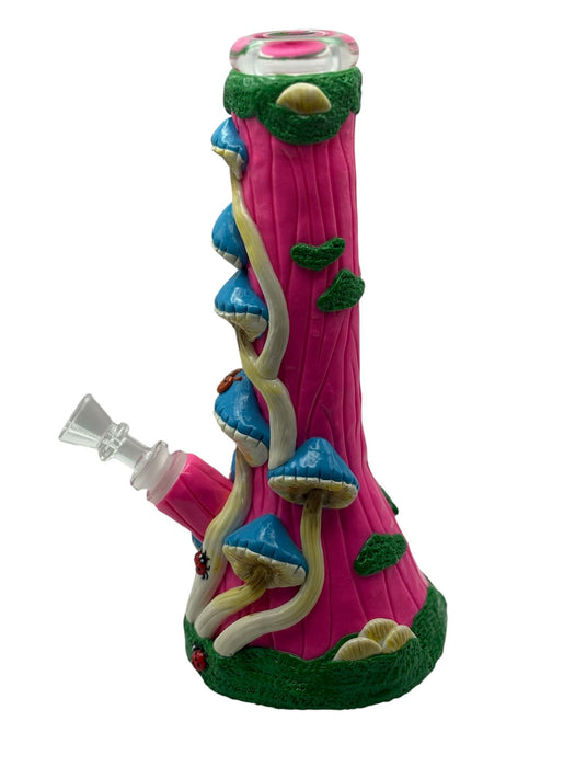 Mushroom-themed Glass Water Pipe – Artistic Beaker Style Collectible