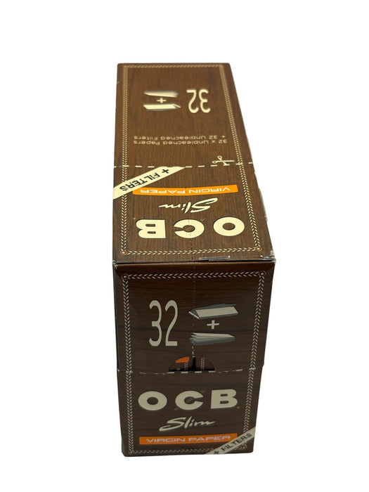 OCB Kingsize Slim Virgin Rolling Papers & Tips Full Box