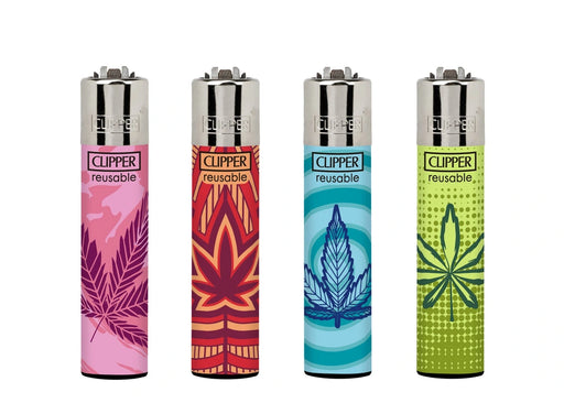 POWER LEAVES Clipper Lighter Collection with colorful leaf designs
