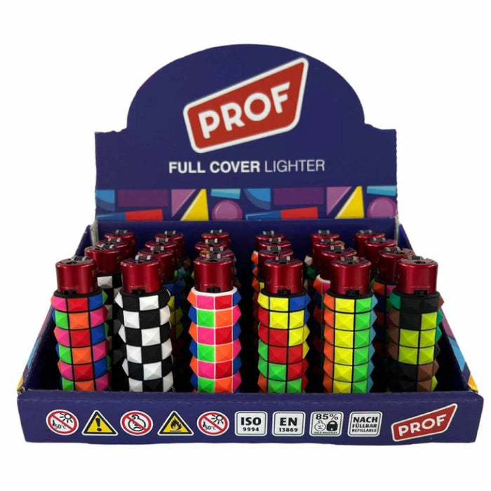 PROF Atomic Lighters with PVC guest covers displayed in packaging