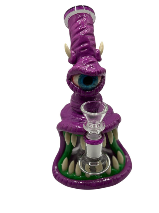 Monster Eye Ceramic Water Pipe – Unique Cyclops with 3D Teeth & Horns Design