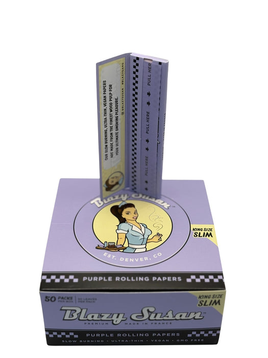 Blazy Susan Purple Rolling Papers Full Box