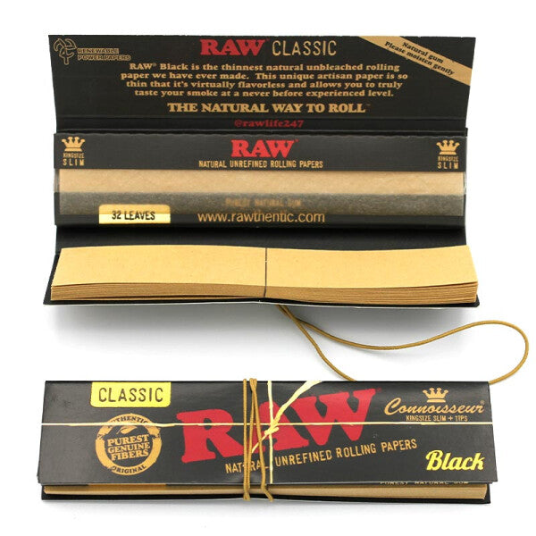 RAW Black Classic  Kingsize Slim Connoisseurs