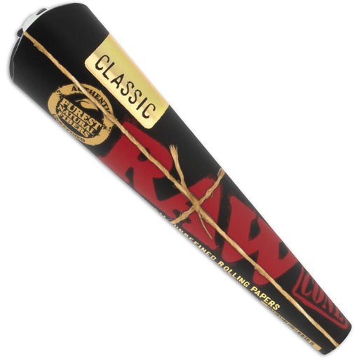 RAW Classic Black King Size Pre-Rolled Cones premium natural rolling cones