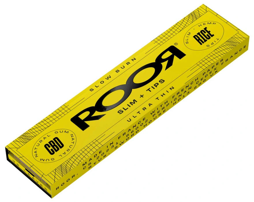 ROOR Hemp and Rice Slim CBD Rolling Papers with filter tips