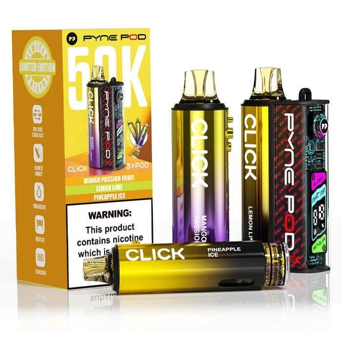 Pyne Pod Click 50K Prefilled Pod Kit – 50,000 Puffs Smart Vape System