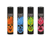 Skulls On Fire Clipper Lighter Collection featuring bold skull designs 