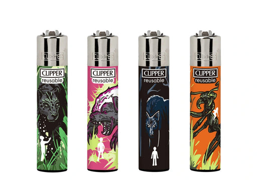 Spirit Animal Clipper lighter collection featuring multiple design