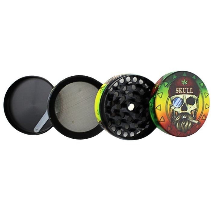 4-Part Metal GRINDER 'Skull & Alien'