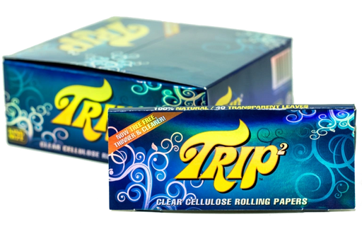 Trip Clear Rolling Papers pack featuring transparent cellulose rolling sheets