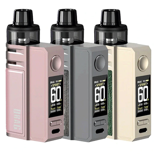 VooPoo Drag E60 Pod Vape Kit with sleek design, refillable pods, for DTL vaping.