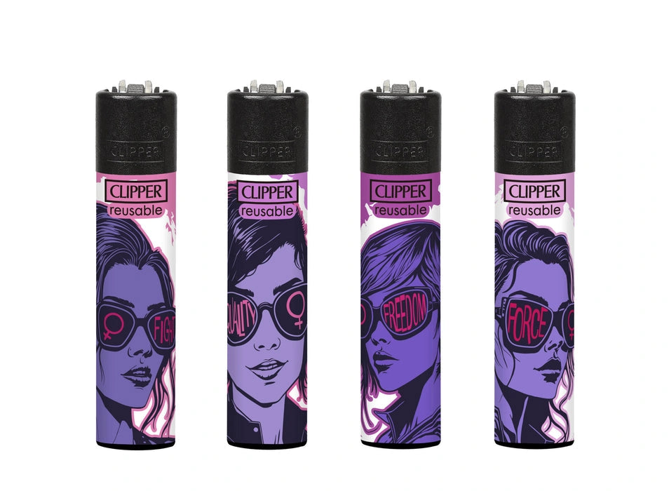 Collection of colorful Clipper lighters designed for Women’s Day celebration